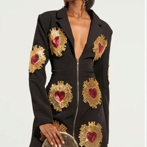 NWT - GLISTENIN IN GOLD BLAZER DRESS - M